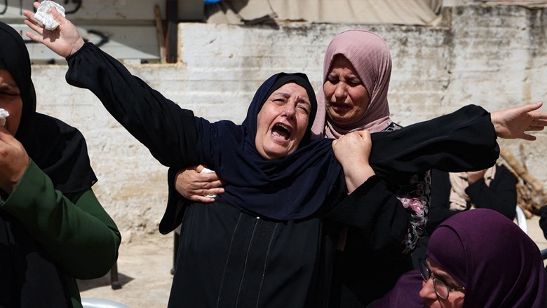 Palestinian mother loses her six children in Israeli airstrikes on Gaza school