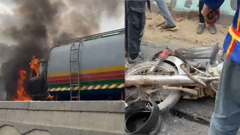 At least two killed, one injured as water tanker crushes motorcyclists