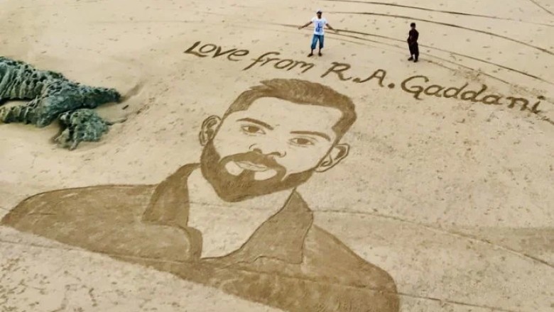 Pakistani fans express love for India's Virat Kohli with sand art