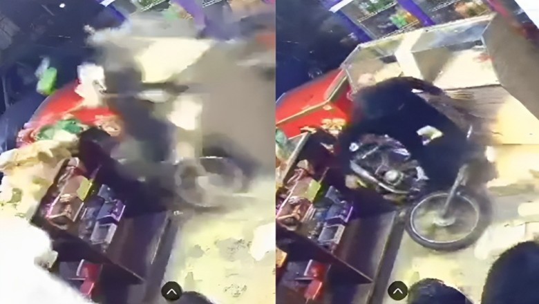 Man crashes speeding motorcycle into bakery in Karachi
