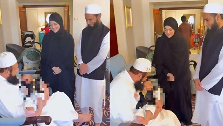 Ex-Bollywood actress Sana Khaan's baby meets Maulana Tariq Jamil in Dubai