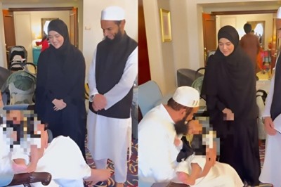 Ex-Bollywood actress Sana Khaan's baby meets Maulana Tariq Jamil in Dubai