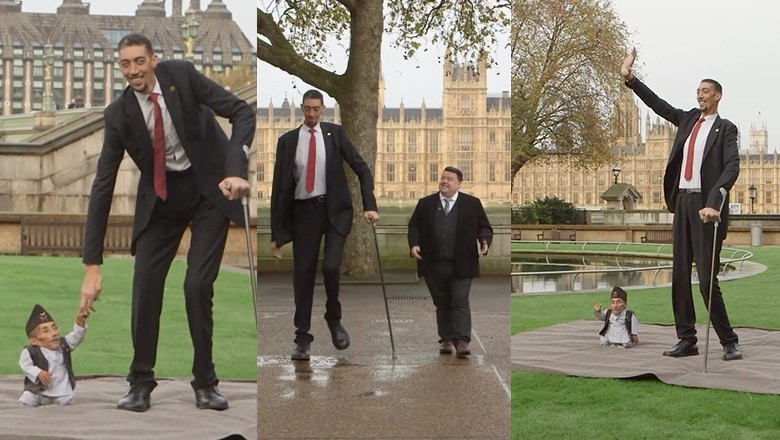 Old video of world's tallest man meeting world's shortest man goes viral. Watch