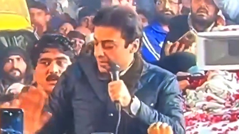 Hamza Shehbaz dodges shoe attack in Lahore campaign