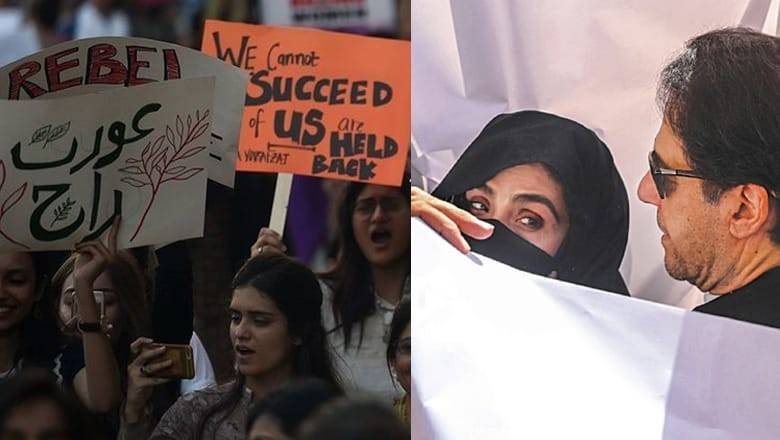 Aurat March protests against conviction of Imran, Bushra Bibi in un-Islamic marriage case