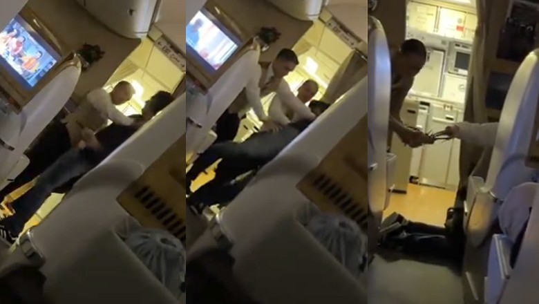 Watch: Emirates cabin crew tackle drunk, ‘violent’ passenger on flight
