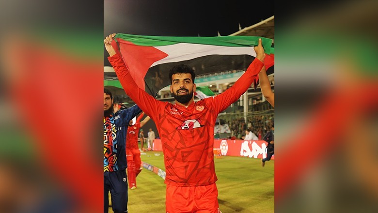 Shadab Khan shares picture holding Palestine flag
