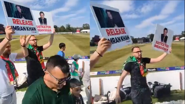 Pakistani crowd chants slogans for Imran Khan's release during Pak vs Ireland match