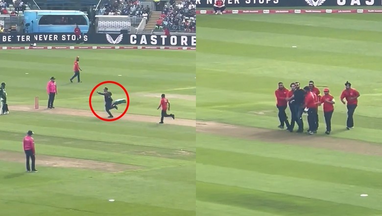 Video: Spectator invades the pitch with Palestine flag during Pak v Eng T20I match