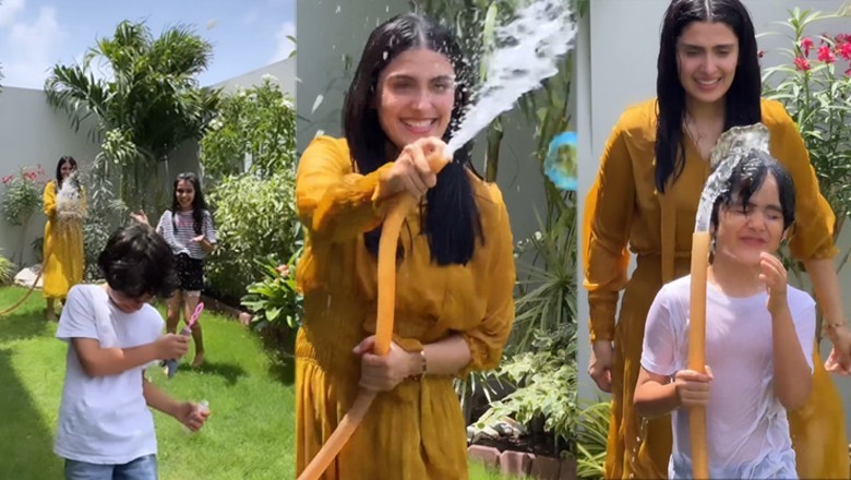 "Summertime with my little summer buddies," Ayeza Khan finds a way to beat the heat