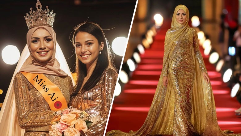 Hijab-wearing Kenza Layli crowned world's first 'Miss AI'