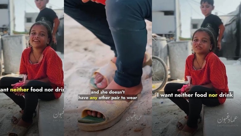 "I don't want food or drinks:" Palestinian girl wants 'pair of slippers' for her sister