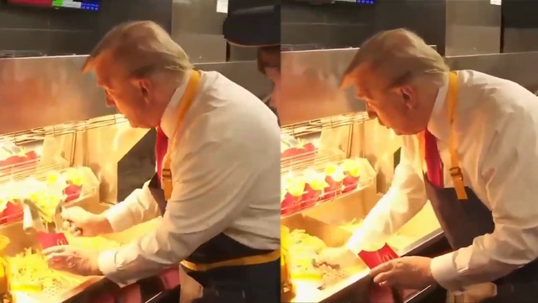 VIDEO: Donald Trump serves fries during campaign stop in Pennsylvania