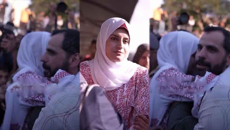 Palestinian woman celebrates reunion with husband freed from Israeli prison after over 10 years
