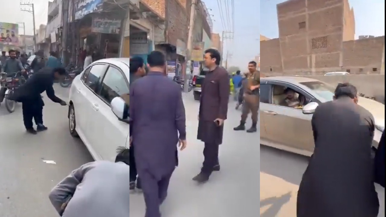 Watch: Sadiqabad AC orders vehicles to be punctured for illegal parking