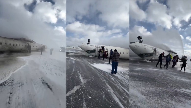 Plane crashes, lands upside down at Toronto Airport