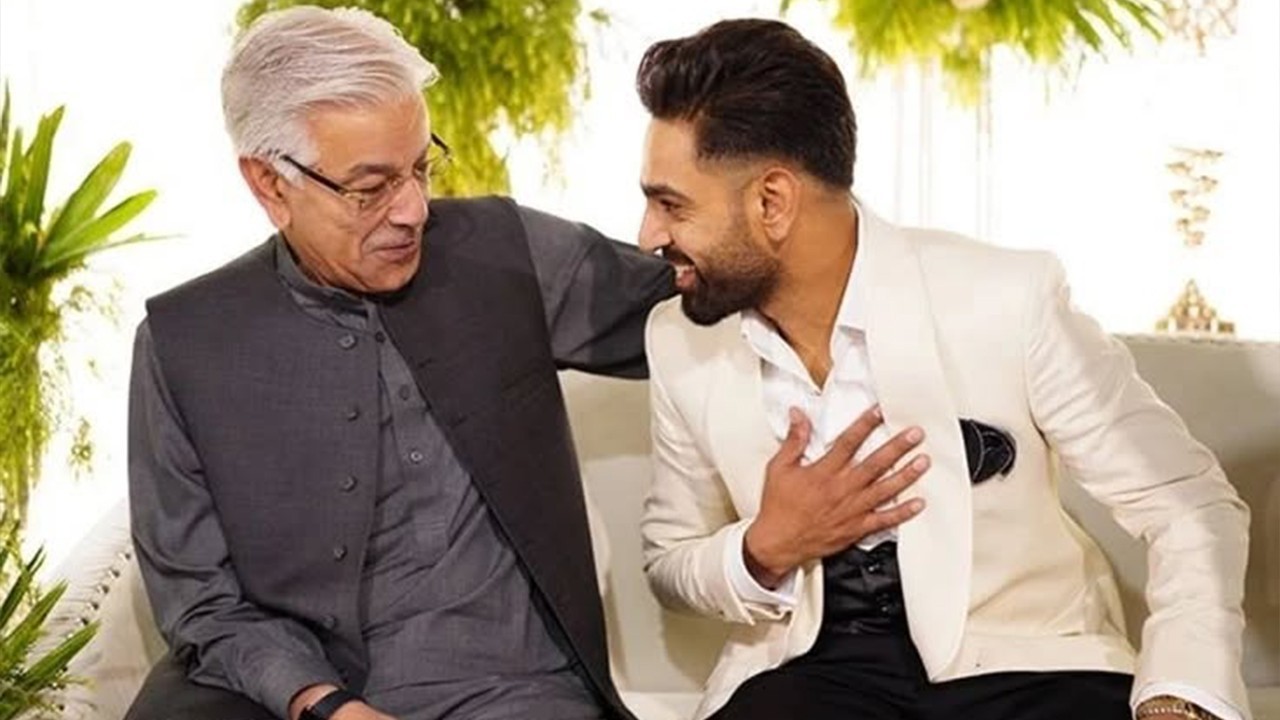 WATCH: Haris Rauf meets Khawaja Asif in Parliament after ODI omission