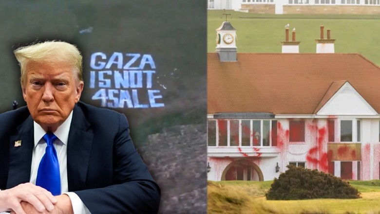 "Gaza is not 4 sale": Trump’s golf course in Scotland vandalised