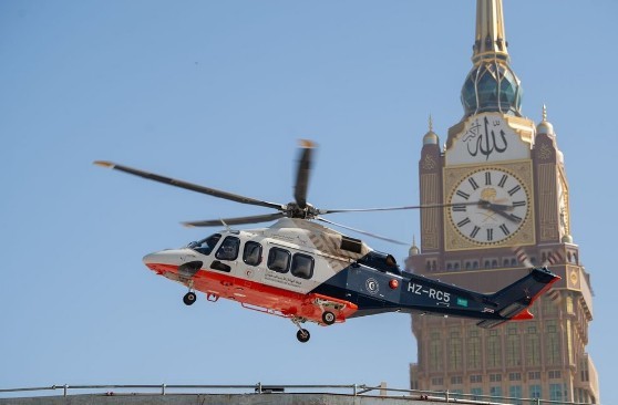 Air ambulance makes successful test landing at Masjid Al-Haram's latest helipad