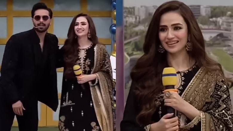 Fahad Mustafa playfully teases Sana Javed on Eid show, calls Shoaib Malik 'nazar battu'