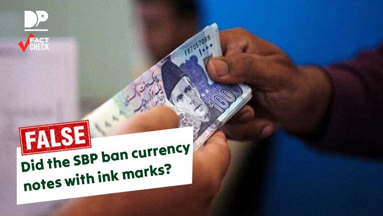 Did the SBP ban currency notes with ink marks?
