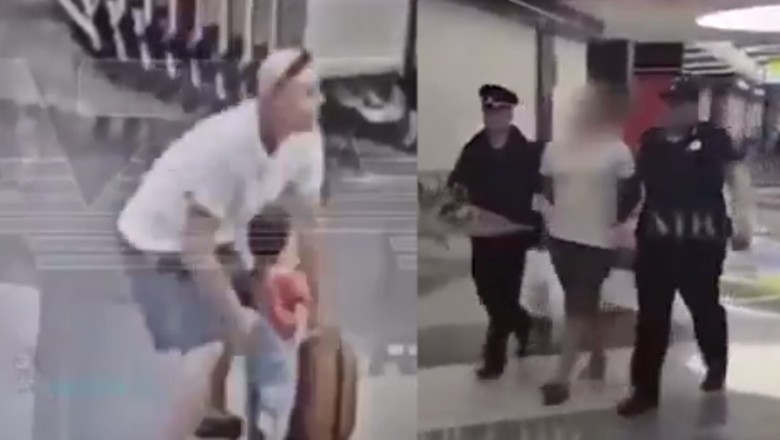Belarusian man slams Afghan child onto the ground at Moscow Airport