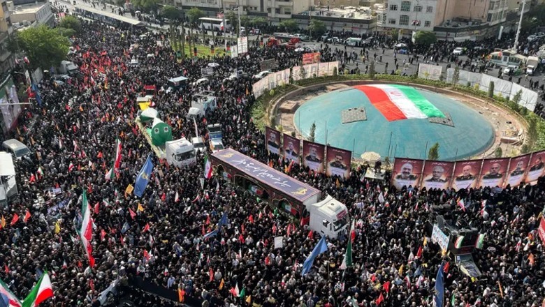 Thousands attend state funeral for top commanders, scientists killed by Israeli strikes