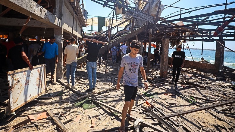 Israel bombs seaside Gaza cafe used for internet, killing 39 including artist, journalist