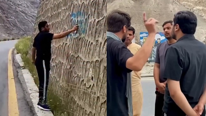 Tourists in Hunza confronted for wall chalking, later apologise