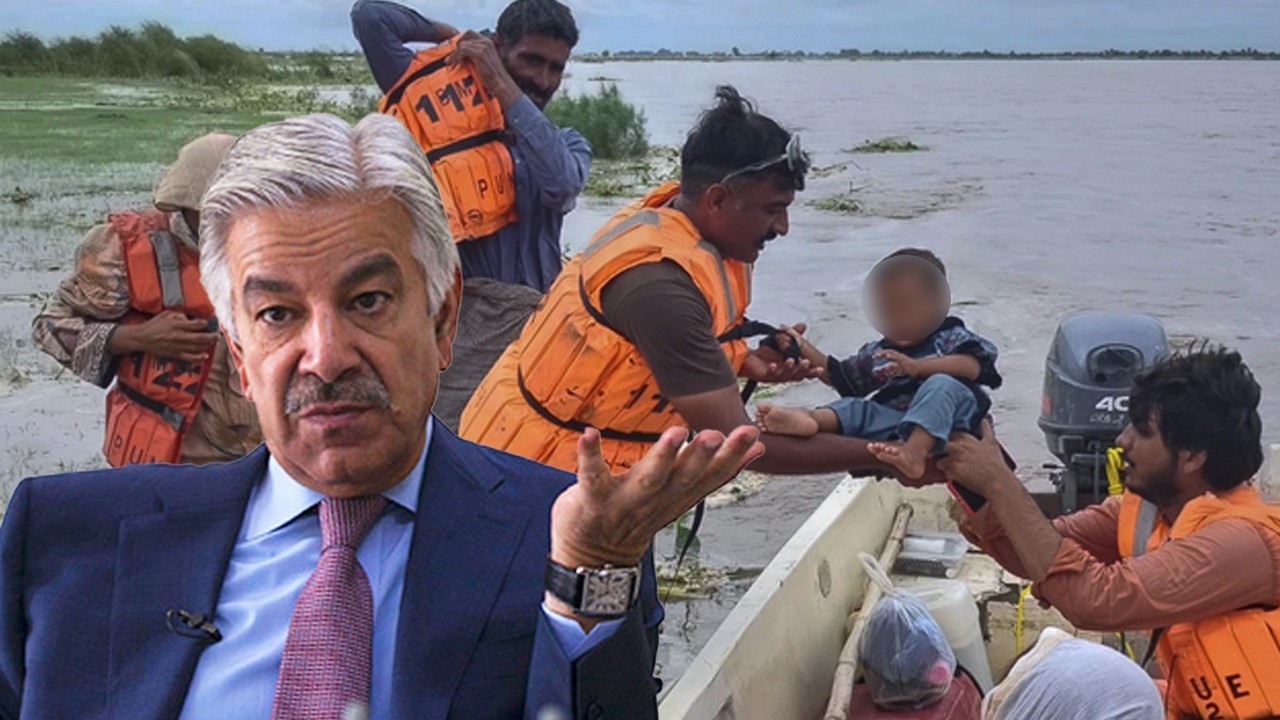‘Bodies floating in floodwater came from across the border,’ says Khawaja Asif
