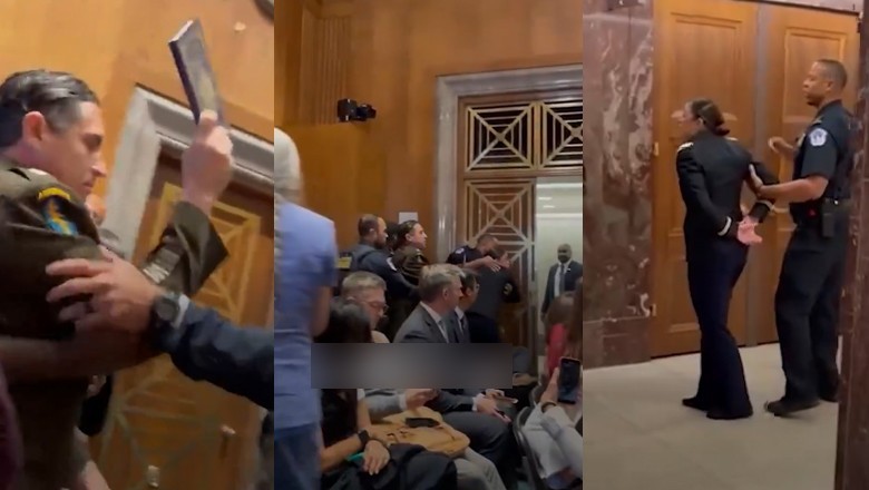 US Army veteran disrupts Senate hearing to protest American support for Israel