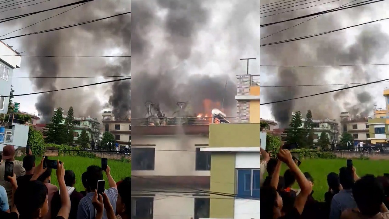 Ex Nepal PM's wife burnt alive as protesters set his house on fire