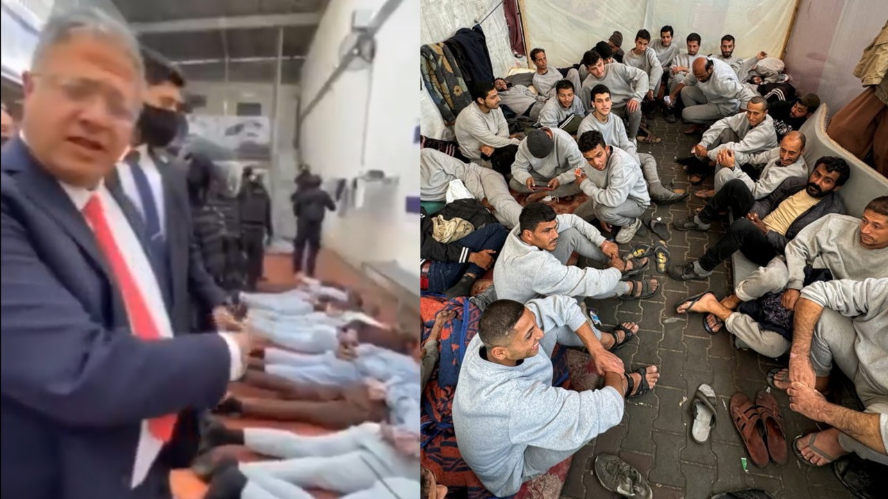 Israeli minister stands over tied Palestinian hostages, calls for death penalty