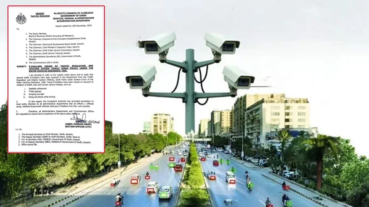 Sindh govt orders officials to pay their own traffic e-challans