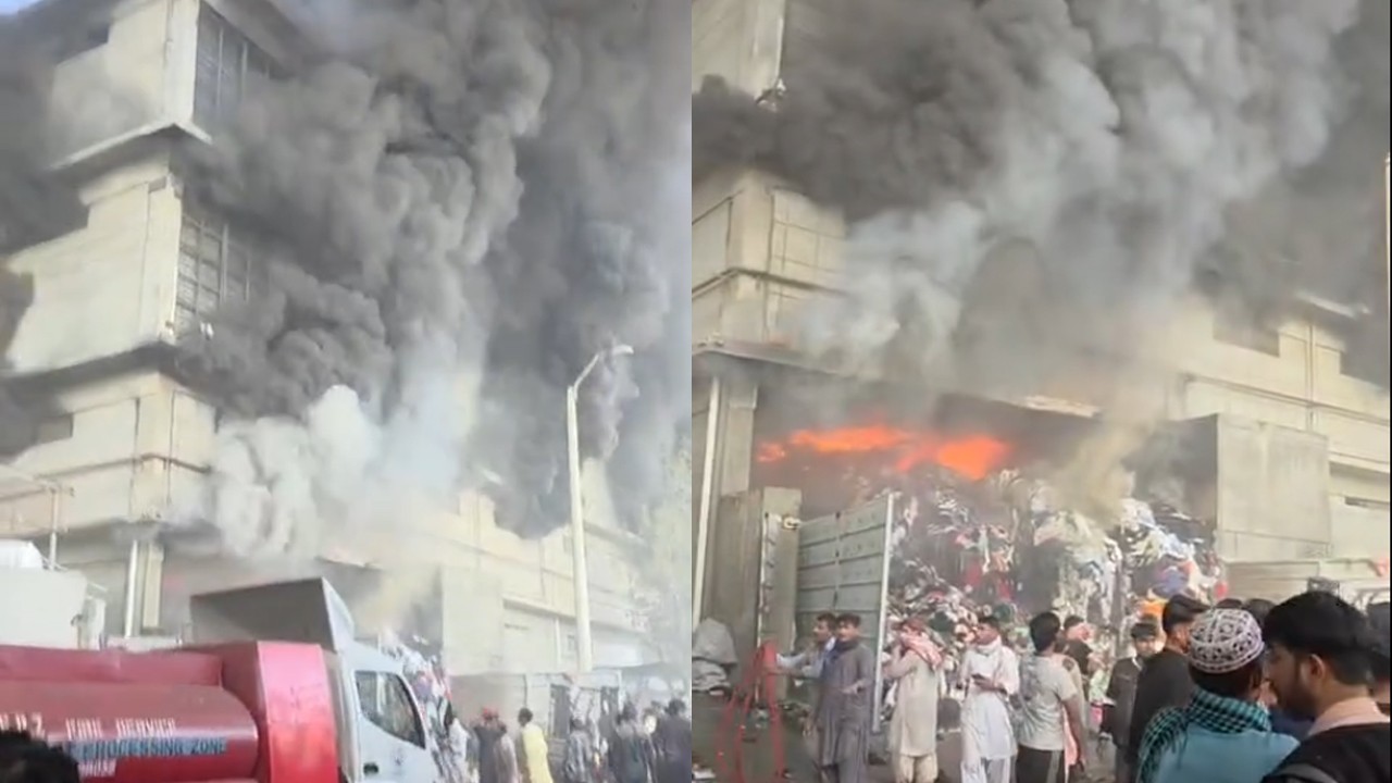 Garments factory in Karachi’s Landhi EPZ collapses as blaze intensifies; two firefighters injured